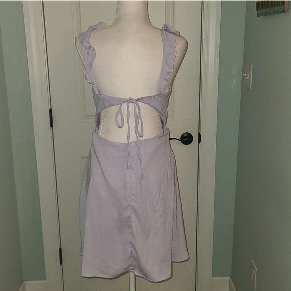 Shein Lavender Ruffle Strap Tie Back Cocktail Dress - Picture 6 of 10